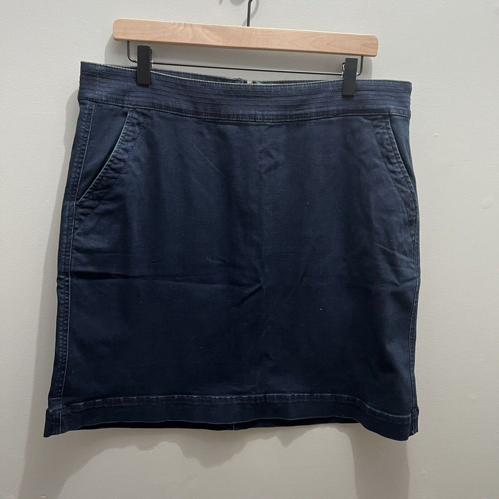 Talbots Blue Denim Skirt Petite Size 16P Dark Wash Mini